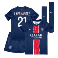 Dječji Nogometni Dres Paris Saint-Germain Lucas Hernandez #21 Domaci 2024-25 Kratak Rukav (+ Kratke hlače)